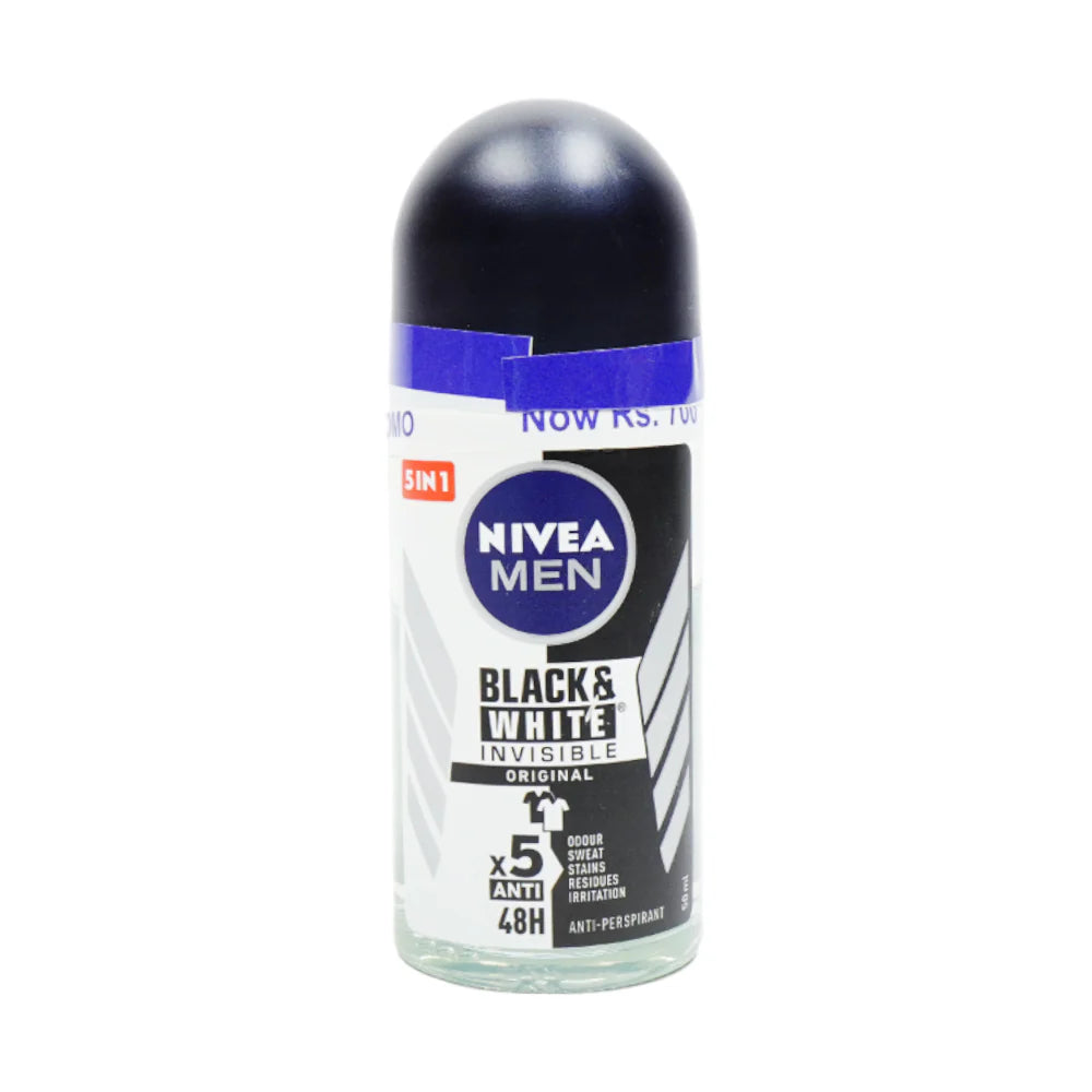 NIVEA ROLL ON 50 ML MEN | INVISIBLE BLACK & WHITE FRESH