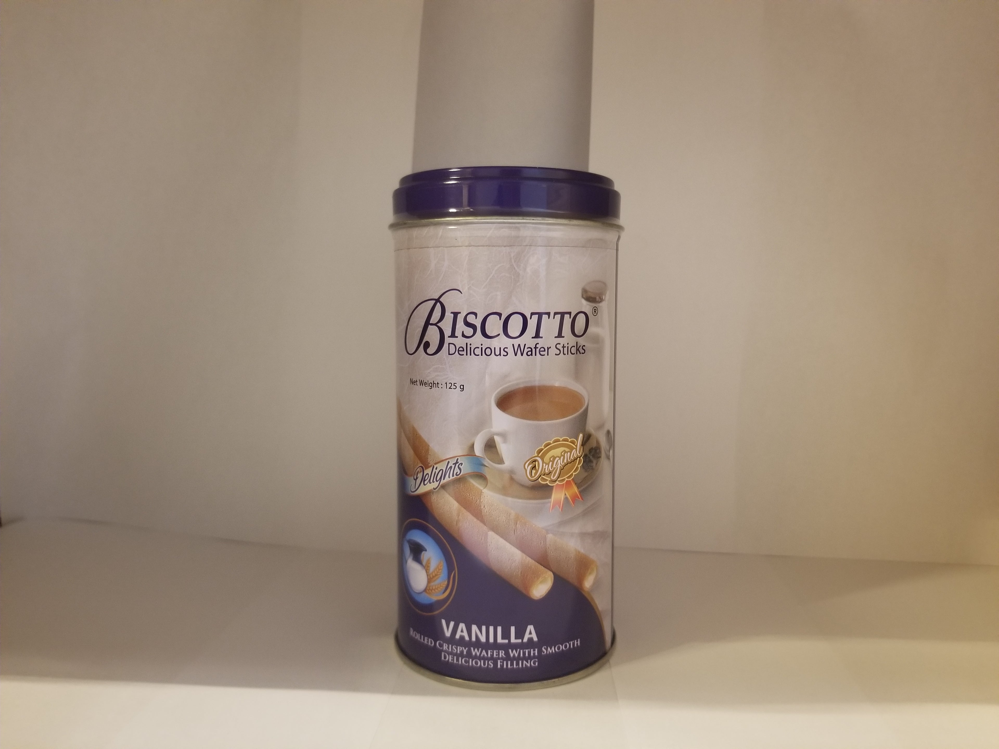 BISCOTTO WAFER STICK 125 G TIN VANILLA
