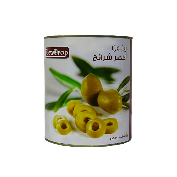 DEWDROP OLIVES 2.5 KG SLICES | GREEN