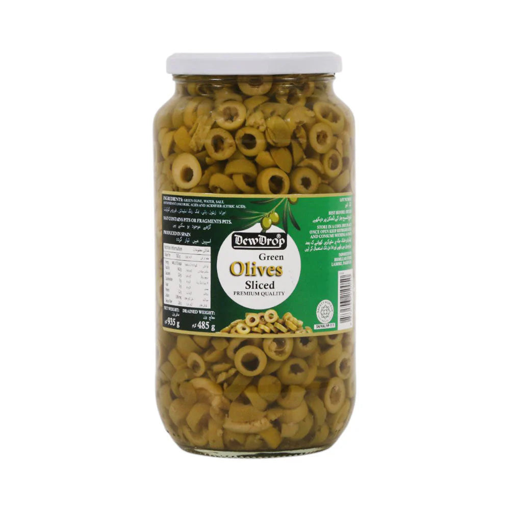 DEWDROP OLIVES GREEN 935 G / 485 G SLICES