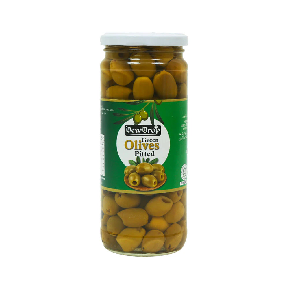 DEWDROP OLIVES GREEN 420 G / 220 G PITTED