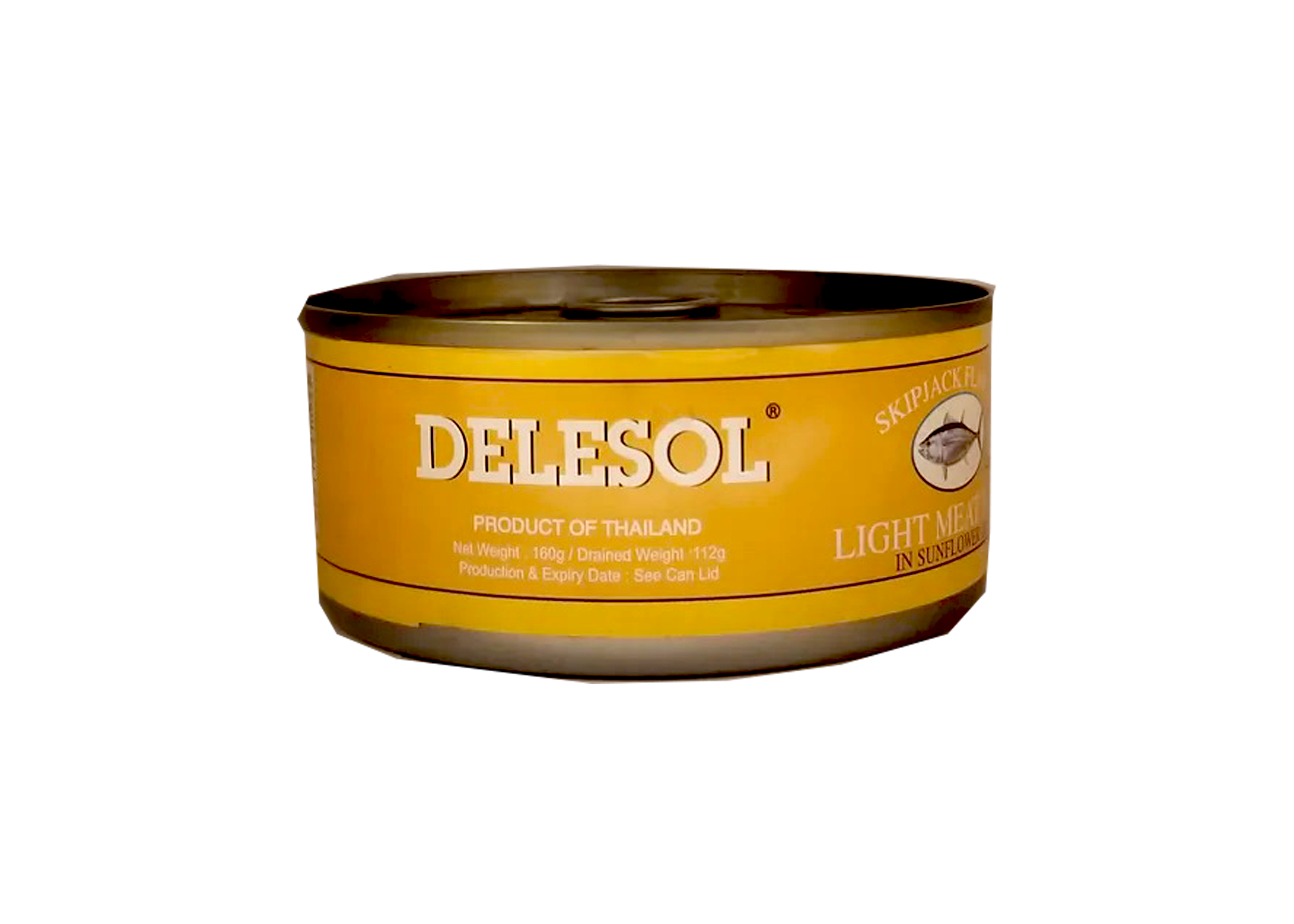 DELESOL TUNA 160 G LIGHT MEAT IN SUNFLOWER OIL