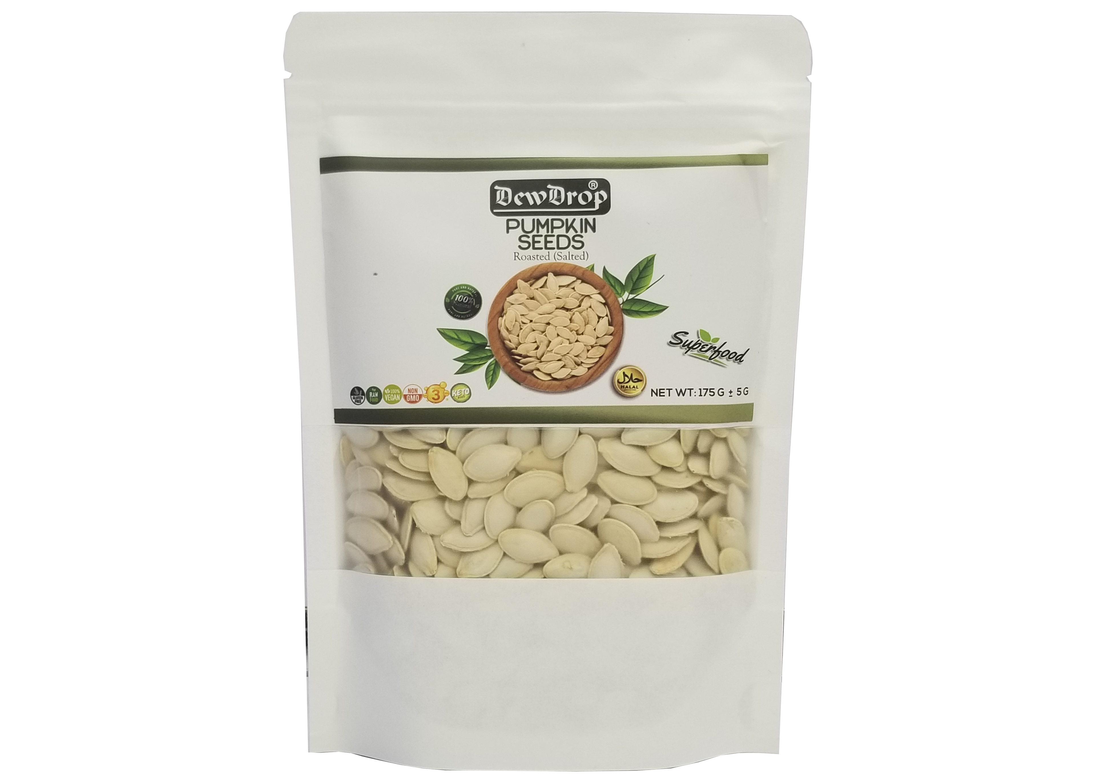 DEWDROP SEEDS 175 G PUMPKIN ROASTED & SALTED