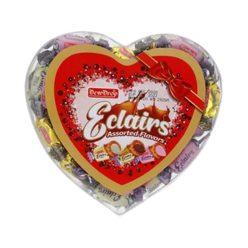 DEWDROP ECLAIR CRYSTAL HEART 272 G ASSORTED