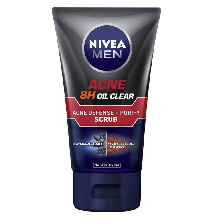 NIVEA MEN FACWASH 100 ML DEFENSE & PURIFY SCRUB CHARCOAL