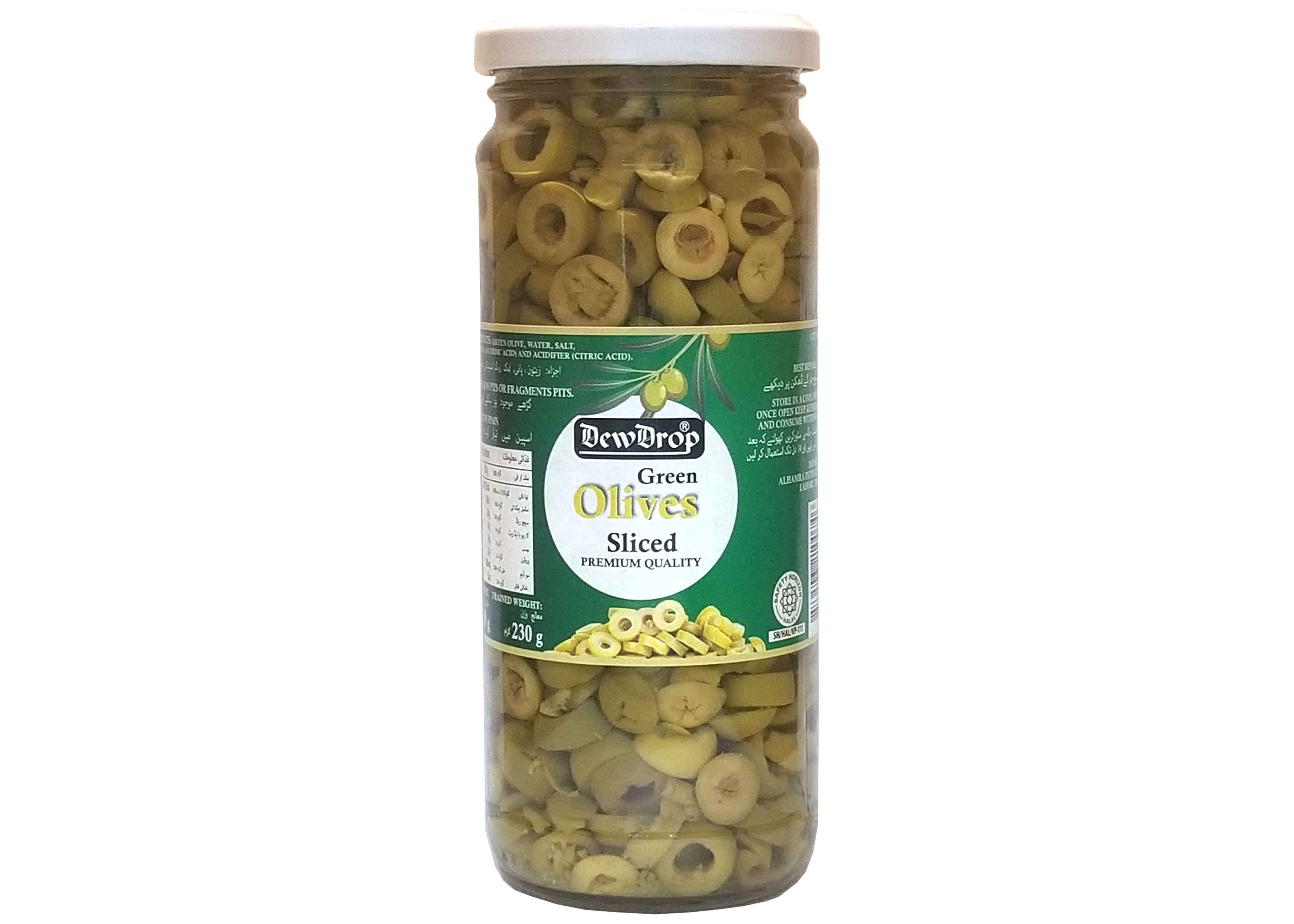 DEWDROP OLIVES GREEN 450 G / 230 G SLICES