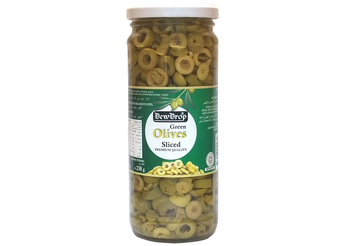 DEWDROP OLIVES GREEN 450 G / 230 G SLICES