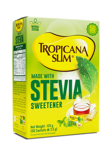 TROPICANA SLIM STEVIA SACHETS 2.5 G 50S