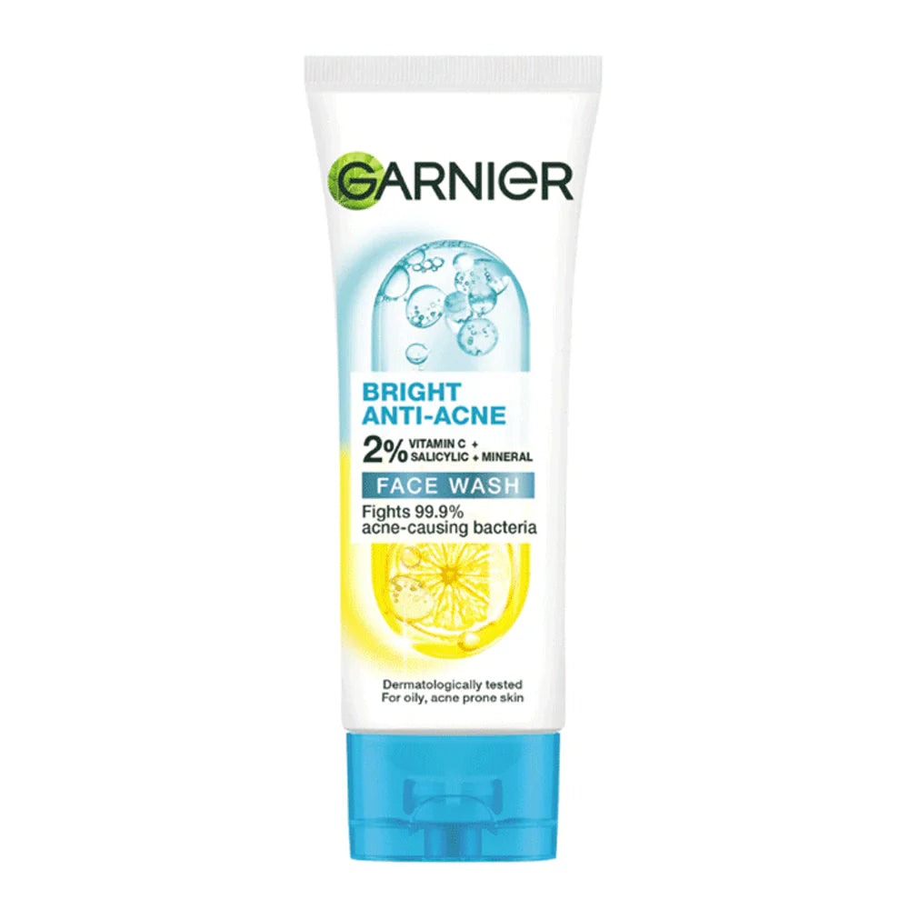 GARNIER FACEWASH 100 ML BRIGHT COMPLETE | ANTI ACNE