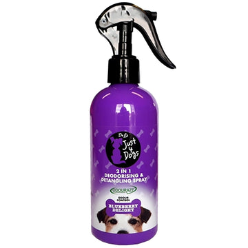 JUST 4 DOGS DEO & DETANGLE SPRAY 300 ML 2IN1 BLUEBERRY