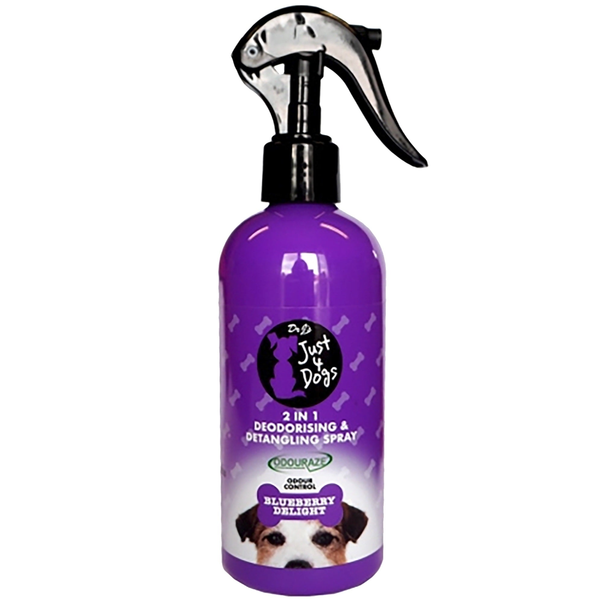 JUST 4 DOGS DEO & DETANGLE SPRAY 300 ML 2IN1 BLUEBERRY